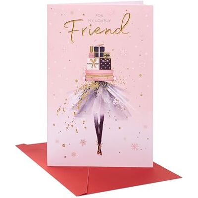 UK Greetings Brittiska hälsningar julkort för henne/vän vacker kläddesign UK Greetings Brittiska hälsningar julkort för henne/vän vacker kläddesign