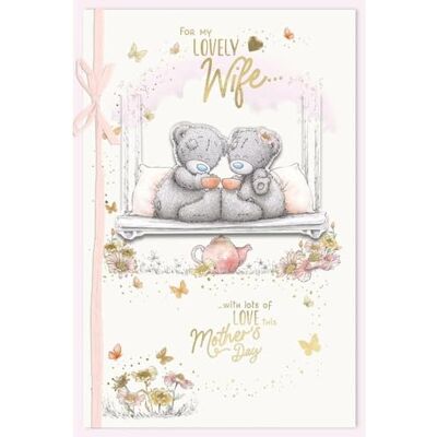 Me To You Tatty Teddy lyxigt handgjort mors dagskort för fru, björnar som delar te 15 x 23 cm – officiell samling Me To You Tatty Teddy lyxigt handgjort mors dagskort för fru, björnar som delar te 15 x 23 cm – officiell samling