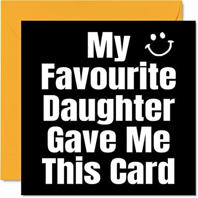 Stuff4 Roliga födelsedagskort till mamma pappa – min favoritdotter – skämt grattis på födelsedagskort till pappa mamma från dotter, skämt födelsedagspresenter, 145 mm x 145 mm humor gratulationskort present pappa mamma mamma mamma Stuff4 Roliga födelsedagskort till mamma pappa – min favoritdotter – skämt grattis på födelsedagskort till pappa mamma från dotter, skämt födelsedagspresenter, 145 mm x 145 mm humor gratulationskort present pappa mamma mamma mamma