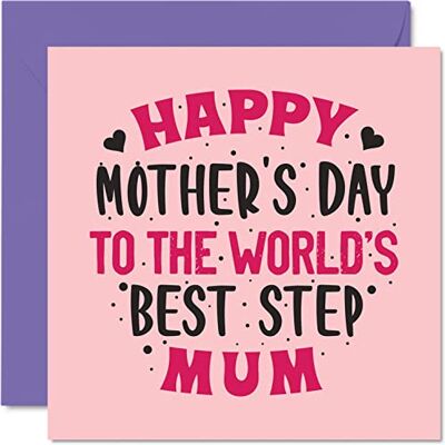 Stuff4 Step Mum mors dagskort – World's Best StepMum – nyhet grattis på födelsedagen presenter mors dag kort från styvson dotter, 145 mm x 145 mm födelsedagskort för styvmamma mamma Stuff4 Step Mum mors dagskort – World's Best StepMum – nyhet grattis på födelsedagen presenter mors dag kort från styvson dotter, 145 mm x 145 mm födelsedagskort för styvmamma mamma