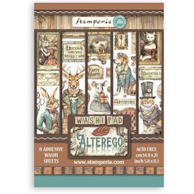 Stamperia – Washi Pad för scrapbooks, album, kort, bullet journals och more, genomskinliga och lätta att klippa, akid fri, perfekt för hobbyer, hantverk och gåvor (Alterego) (A5) (8 ark) Stamperia – Washi Pad för scrapbooks, album, kort, bullet journals och more, genomskinliga och lätta att klippa, akid fri, perfekt för hobbyer, hantverk och gåvor (Alterego) (A5) (8 ark)