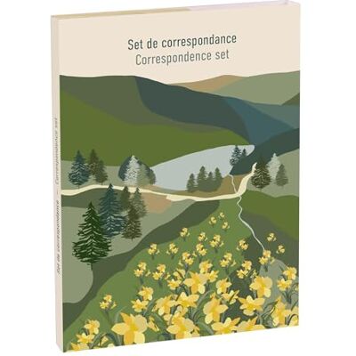 Clairefontaine 83495C La Vie en Vosges, 12 x 16,5 cm matchande set med 8 enkla kort 11 x 15,5 cm diverse och 8 kuvert pollen C6 naturligt vitt Clairefontaine 83495C La Vie en Vosges, 12 x 16,5 cm matchande set med 8 enkla kort 11 x 15,5 cm diverse och 8 kuvert pollen C6 naturligt vitt