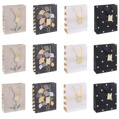 DONAU HOME Presentpåse/laminerad/25 x 30 x 10 cm/året runt/olika mönster/okrossbar/elegant/med handtag/present/fest/12 stycken i förpackning/färgblandning DONAU HOME Presentpåse/laminerad/25 x 30 x 10 cm/året runt/olika mönster/okrossbar/elegant/med handtag/present/fest/12 stycken i förpackning/färgblandning