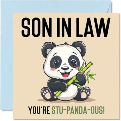 Stuff4 Födelsedagskort för svärson – Stu-Panda-ous – roligt grattis på födelsedagskort för svärson från svärson från svärfar, son födelsedagspresenter, 145 mm x 145 mm skämt gratulationskort för män honom Stuff4 Födelsedagskort för svärson – Stu-Panda-ous – roligt grattis på födelsedagskort för svärson från svärson från svärfar, son födelsedagspresenter, 145 mm x 145 mm skämt gratulationskort för män honom