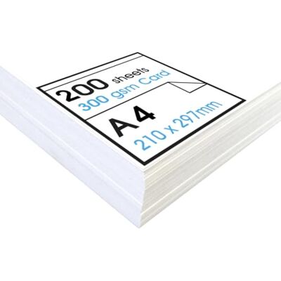 Artway Studio A4 vit kartong Idealisk för presentation, display, montering och kortmaterial 300 gsm A4 (200 ark) Artway Studio A4 vit kartong Idealisk för presentation, display, montering och kortmaterial 300 gsm A4 (200 ark)