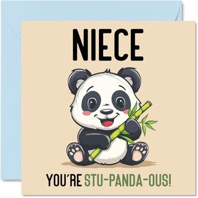 Stuff4 Födelsedagskort för systerdotter – Stu-Panda-ous – roligt grattis på födelsedagskort till systerdotter från farbror faster moster, systerdotter födelsedagspresenter, 145 mm x 145 mm skämt Stuff4 Födelsedagskort för systerdotter – Stu-Panda-ous – roligt grattis på födelsedagskort till systerdotter från farbror faster moster, systerdotter födelsedagspresenter, 145 mm x 145 mm skämt