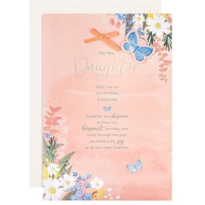 Hallmark födelsedagskort för dotter, blomdesign, hjärtlig vers, rosa Hallmark födelsedagskort för dotter, blomdesign, hjärtlig vers, rosa