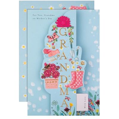 Hallmark mors dagskort för mormor, med minnessak bokmärke, blommig design, mormor mors dag kort, hjärtlig vers, blå Hallmark mors dagskort för mormor, med minnessak bokmärke, blommig design, mormor mors dag kort, hjärtlig vers, blå