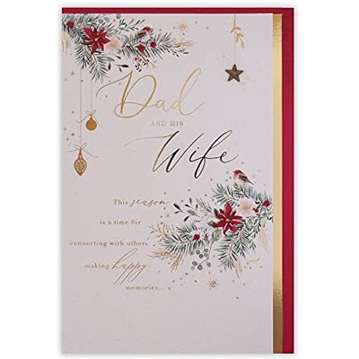 Clintons : Robins & blommor pappa & fru julkort Clintons : Robins & blommor pappa & fru julkort