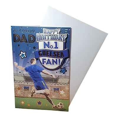 Sensations / Xpress Yourself Express Yourself" födelsedagskort för No.1 Chelsea- pappa – inkluderar kuvert – fotbollsfankt födelsedagskort för pappa Sensations / Xpress Yourself Express Yourself" födelsedagskort för No.1 Chelsea- pappa – inkluderar kuvert – fotbollsfankt födelsedagskort för pappa
