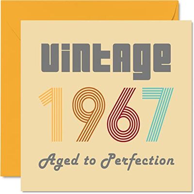 Stuff4 58-årsfödelsedagskort för män kvinnor – vintage 1967 åldrad till perfektion – 58 födelsedagskort roligt för henne honom, 145 mm x 145 mm födelsedagskort för mamma pappa farfar mormor barnflicka Stuff4 58-årsfödelsedagskort för män kvinnor – vintage 1967 åldrad till perfektion – 58 födelsedagskort roligt för henne honom, 145 mm x 145 mm födelsedagskort för mamma pappa farfar mormor barnflicka
