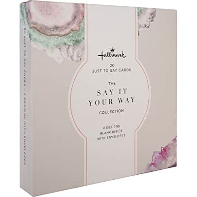 Hallmark 'Just To Say' kort – multipack med 20 i 4 geode-designer Hallmark 'Just To Say' kort – multipack med 20 i 4 geode-designer