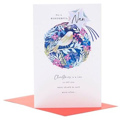 UK Greetings Brittiska hälsningar julkort för Nan Hjärtlig Robin Design UK Greetings Brittiska hälsningar julkort för Nan Hjärtlig Robin Design