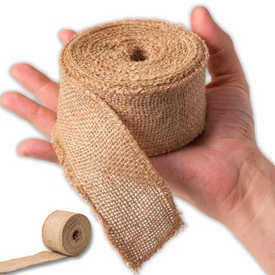 IPEA 2 x 50 mm juteband för dekoration, sömnad, gör-det-själv 20 meter totalt 2 rullar med juterep för inredning, presentförpackning, bröllopsfesthantverk IPEA 2 x 50 mm juteband för dekoration, sömnad, gör-det-själv 20 meter totalt 2 rullar med juterep för inredning, presentförpackning, bröllopsfesthantverk