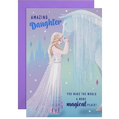 Hallmark födelsedagskort för dotter – Disney Frozen design med aktivitet Hallmark födelsedagskort för dotter – Disney Frozen design med aktivitet
