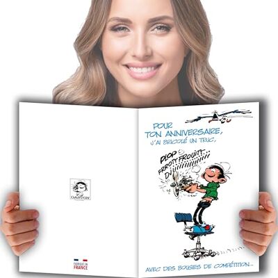 Afie Gaston Lagaffe glmx-2018 stor födelsedagskort i stort format A4 + kuvert illustrerat motiv ljus Maxi stora Afie Gaston Lagaffe glmx-2018 stor födelsedagskort i stort format A4 + kuvert illustrerat motiv ljus Maxi stora