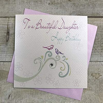 WHITE COTTON CARDS vita bomullskort handgjort födelsedagskort till en vacker dotter, vit, WB260 WHITE COTTON CARDS vita bomullskort handgjort födelsedagskort till en vacker dotter, vit, WB260