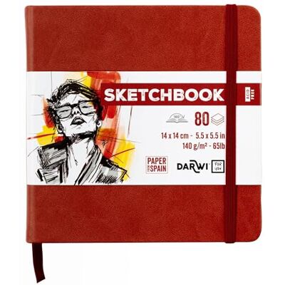 DARWI For You DF80014140007C Carnet Cousu Sketchbook 14x14 cm 140g 80 Feuilles Papier Dessin Blanc Couverture Rigide Terracotta DARWI For You DF80014140007C Carnet Cousu Sketchbook 14x14 cm 140g 80 Feuilles Papier Dessin Blanc Couverture Rigide Terracotta