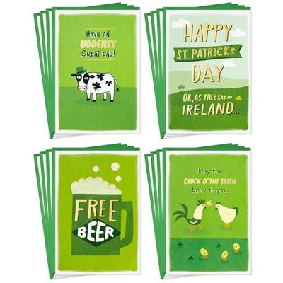 Hallmark roligt St. Patrick's Day kortsortiment (16 kort med kuvert) för vänner och familj Hallmark roligt St. Patrick's Day kortsortiment (16 kort med kuvert) för vänner och familj