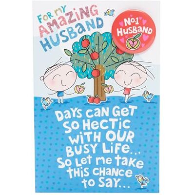 UK Greetings Brittisk hälsning födelsedagskort för make söt design med märke UK Greetings Brittisk hälsning födelsedagskort för make söt design med märke
