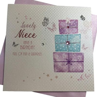 White Cotton Cards Vita bomullskort bd94 "To My Niece Have A Wonderful Birthday" handgjort födelsedagskort White Cotton Cards Vita bomullskort bd94 "To My Niece Have A Wonderful Birthday" handgjort födelsedagskort
