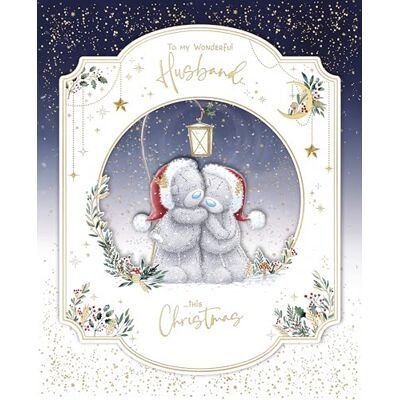 Me To You Tatty Teddy lyxigt förpackat handgjort julkort för en underbar make, jultomtebjörnar under lampa 20 x 25 cm – officiell samling Me To You Tatty Teddy lyxigt förpackat handgjort julkort för en underbar make, jultomtebjörnar under lampa 20 x 25 cm – officiell samling