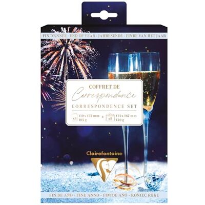 Clairefontaine 81004C ett matchande set med tema i slutet av året/gratulationskort/nytt år 8 dubbla kort 11 x 15,5 cm 185 g/m² + 8 pollen C6 kuvert (11,4 x 16,2 cm) 120 g m/² guldfärg Clairefontaine 81004C ett matchande set med tema i slutet av året/gratulationskort/nytt år 8 dubbla kort 11 x 15,5 cm 185 g/m² + 8 pollen C6 kuvert (11,4 x 16,2 cm) 120 g m/² guldfärg
