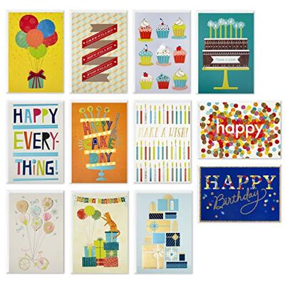 Hallmark Handgjorda födelsedagskort sortiment, Happy Cake Day (12 kort med kuvert) Hallmark Handgjorda födelsedagskort sortiment, Happy Cake Day (12 kort med kuvert)