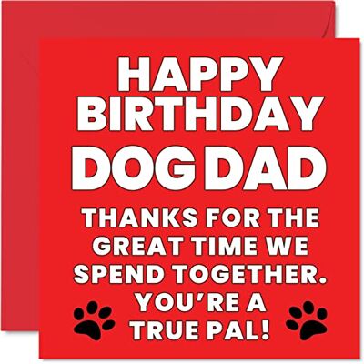 Stuff4 Fars dagskort till pappa från hunden – äkta kompis – hundfödelsedagskort från husdjur, roliga pappapresenter, 145 mm skämt grattis på fars dag gratulationskort present pappa Stuff4 Fars dagskort till pappa från hunden – äkta kompis – hundfödelsedagskort från husdjur, roliga pappapresenter, 145 mm skämt grattis på fars dag gratulationskort present pappa
