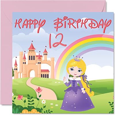 Stuff4 12:e födelsedagskort flicka – prinsesslott – grattis på födelsedagskort 12 år gammal flicka, flickor tolv tolv födelsedagskort för henne, 145 mm x 145 mm gratulationskort för dotter systerdotter barnbarn barn Stuff4 12:e födelsedagskort flicka – prinsesslott – grattis på födelsedagskort 12 år gammal flicka, flickor tolv tolv födelsedagskort för henne, 145 mm x 145 mm gratulationskort för dotter systerdotter barnbarn barn