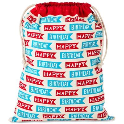 Hallmark 48 cm stor födelsedagspresent med dragsko (röd och blå "Happy Birthday" flaggor) för barn, barnbarn, vuxna, kollegor, vänner Hallmark 48 cm stor födelsedagspresent med dragsko (röd och blå "Happy Birthday" flaggor) för barn, barnbarn, vuxna, kollegor, vänner