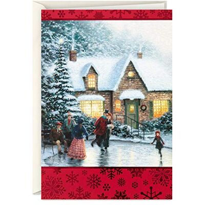 Hallmark Thomas Kinkade julkort, skridskoåkning (40 kort och kuvert) Hallmark Thomas Kinkade julkort, skridskoåkning (40 kort och kuvert)