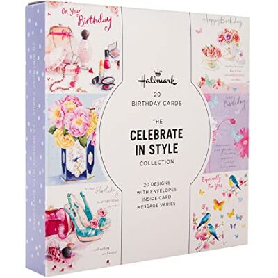 Hallmark födelsedagskort – multipack med 20 i 20 blommönster Hallmark födelsedagskort – multipack med 20 i 20 blommönster