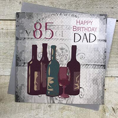 WHITE COTTON CARDS Handgjord 85 Happy Dad vintage vin 85:e födelsedagskort, vit, SB85D WHITE COTTON CARDS Handgjord 85 Happy Dad vintage vin 85:e födelsedagskort, vit, SB85D