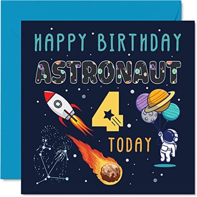 Stuff4 4:e födelsedagskort pojke – rymden astronaut kosmos – grattis på födelsedagskort 4 år gammal pojke flicka, fyra fjärde flickors födelsedagskort, 145 mm x 145 mm gratulationskort för son dotter brorson barnbarn Stuff4 4:e födelsedagskort pojke – rymden astronaut kosmos – grattis på födelsedagskort 4 år gammal pojke flicka, fyra fjärde flickors födelsedagskort, 145 mm x 145 mm gratulationskort för son dotter brorson barnbarn