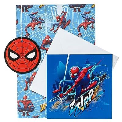 UK Greetings Brittiska hälsningar Marvel presentförpackning, kort och etikett multipack för honom/pojke Spindelmannen-design UK Greetings Brittiska hälsningar Marvel presentförpackning, kort och etikett multipack för honom/pojke Spindelmannen-design