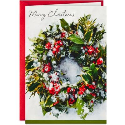Hallmark förpackade julkort, snöig krans (40 kort och kuvert) Hallmark förpackade julkort, snöig krans (40 kort och kuvert)