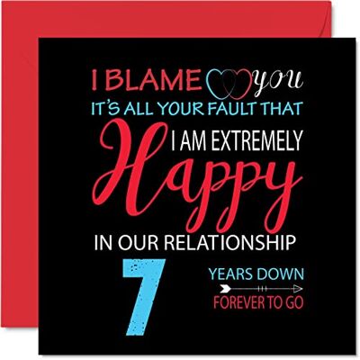 Stuff4 Roligt kopparjubileumskort för make wife – Your Fault I'm Extremely Happy – Happy 7th Wedding jubileumskort för partner, 145 mm x 145 mm gratulationskort till sjunde årsdagar Stuff4 Roligt kopparjubileumskort för make wife – Your Fault I'm Extremely Happy – Happy 7th Wedding jubileumskort för partner, 145 mm x 145 mm gratulationskort till sjunde årsdagar