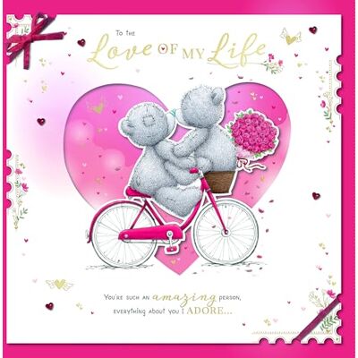Me To You Tatty Teddy Lyxig stor låda handgjord alla hjärtans dag kort 'Love of my Life' 30 x 35 cm – officiell samling Me To You Tatty Teddy Lyxig stor låda handgjord alla hjärtans dag kort 'Love of my Life' 30 x 35 cm – officiell samling