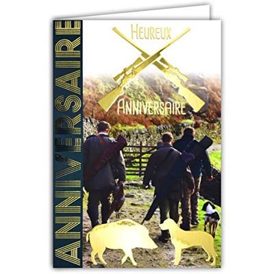 Afie Glänsande gyllene födelsedagskort för jakt hund vilt fasan vildsvin djur natur landsbygd levereras med kuvertformat 12 x 17,5 cm PEFC-papper tillverkat i Frankrike 65-1207 Afie Glänsande gyllene födelsedagskort för jakt hund vilt fasan vildsvin djur natur landsbygd levereras med kuvertformat 12 x 17,5 cm PEFC-papper tillverkat i Frankrike 65-1207