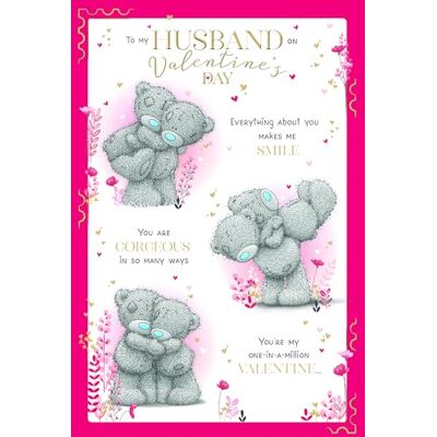Me To You Tatty Teddy Valentine's Day Card 'To My Husband' 15 x 23 cm – officiell samling Me To You Tatty Teddy Valentine's Day Card 'To My Husband' 15 x 23 cm – officiell samling