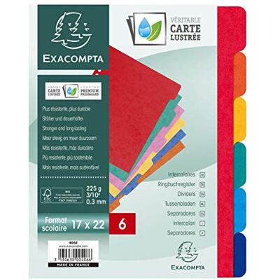 Exacompta Intercalaires nature future carte lustree 225g 6 positions format ecolier 17x22cm Exacompta Intercalaires nature future carte lustree 225g 6 positions format ecolier 17x22cm