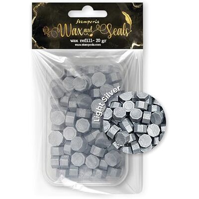 Stamperia Wax Refill for Scrapbooking, Albums, Card Making, Bullet Journalling and More, Easy to Melt for Personalised Stamping, Perfect for Crafts and Gifting (Light Silver) (20g) Stamperia Wax Refill for Scrapbooking, Albums, Card Making, Bullet Journalling and More, Easy to Melt for Personalised Stamping, Perfect for Crafts and Gifting (Light Silver) (20g)
