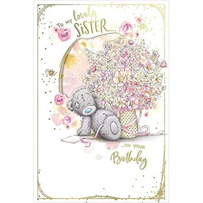 Me To You Tatty Teddy To My Lovely Sister lyxig handgjord födelsedagskort 6x9ins – officiell samling Me To You Tatty Teddy To My Lovely Sister lyxig handgjord födelsedagskort 6x9ins – officiell samling