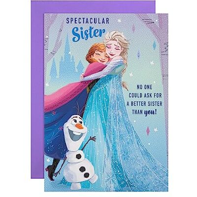 Hallmark födelsedagskort för syster – Disney Frozen design med aktivitet Hallmark födelsedagskort för syster – Disney Frozen design med aktivitet