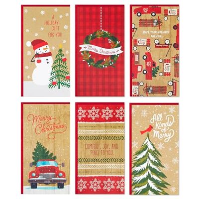 Hallmark Julklapp korthållare eller sedelhållare sortiment, rustik (36 kort med kuvert) Hallmark Julklapp korthållare eller sedelhållare sortiment, rustik (36 kort med kuvert)