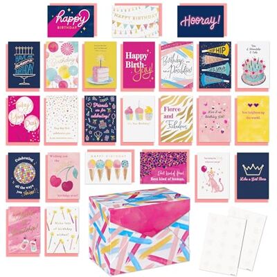 American Greetings Amerikanska hälsningar 25-räkna födelsedagskort sortiment för henne med kuvert, tätningar och förvaringslåda (vild och fantastisk) American Greetings Amerikanska hälsningar 25-räkna födelsedagskort sortiment för henne med kuvert, tätningar och förvaringslåda (vild och fantastisk)