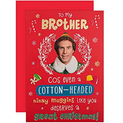 Hallmark Julkort för bror – rolig Warner Bros Elf Design Hallmark Julkort för bror – rolig Warner Bros Elf Design