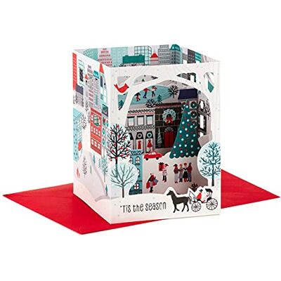 Hallmark Paper Wonder Box Pop Up julkort, vinterstad (8 kort och kuvert) Hallmark Paper Wonder Box Pop Up julkort, vinterstad (8 kort och kuvert)