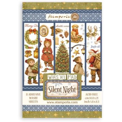 Stamperia – Washi Pad för scrapbooks, album, kort, bullet journals och more, genomskinlig och lätt att klippa, akid fri, perfekt för hobbyer, hantverk och gåvor (Silent Night) (A5) (8 ark) Stamperia – Washi Pad för scrapbooks, album, kort, bullet journals och more, genomskinlig och lätt att klippa, akid fri, perfekt för hobbyer, hantverk och gåvor (Silent Night) (A5) (8 ark)